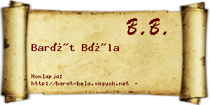 Barát Béla névjegykártya