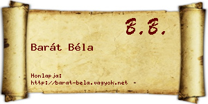 Barát Béla névjegykártya